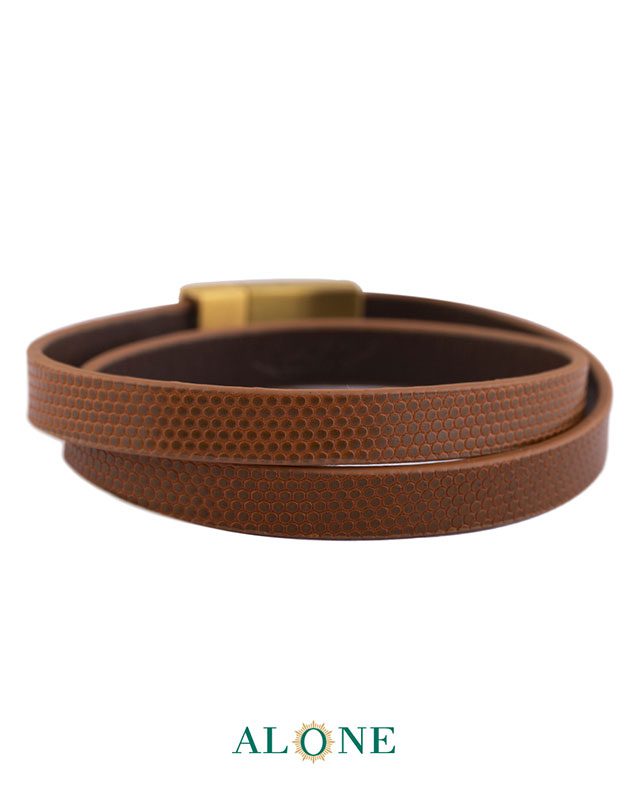 بند مچ چرم دو دور قهوه اي 7-6-2066