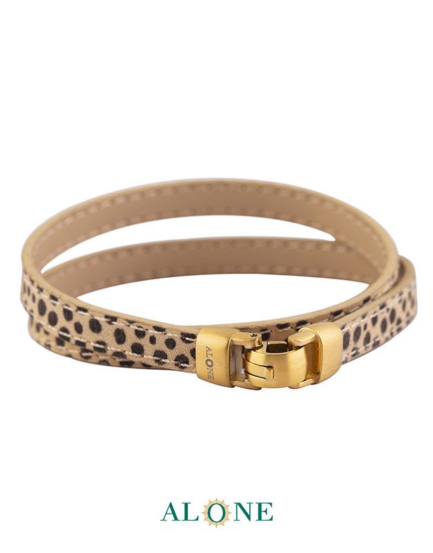 بند مچ چرم دو دور كرم-قهوه اي 2-1-1068 - Image 2