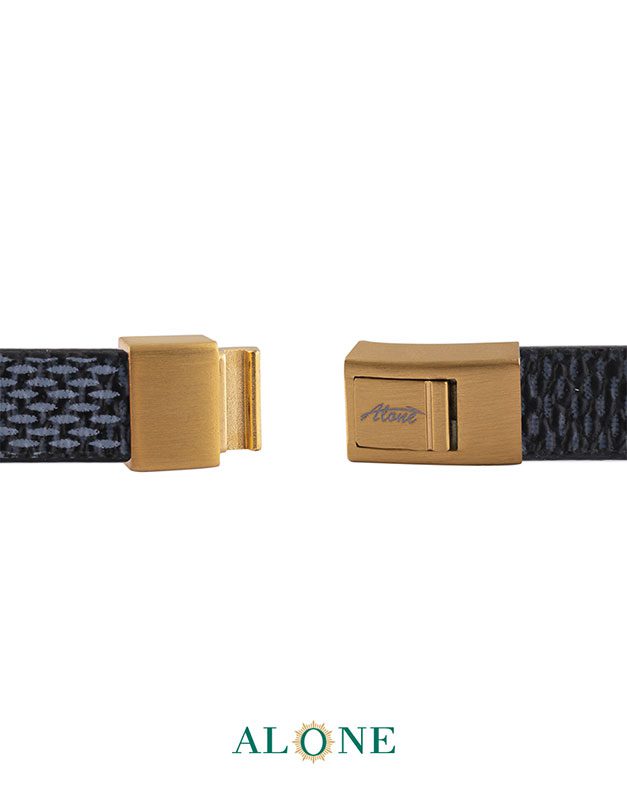 بند مچ چرم دو دور مشكي-سفيد 5-1-1066 - Image 3