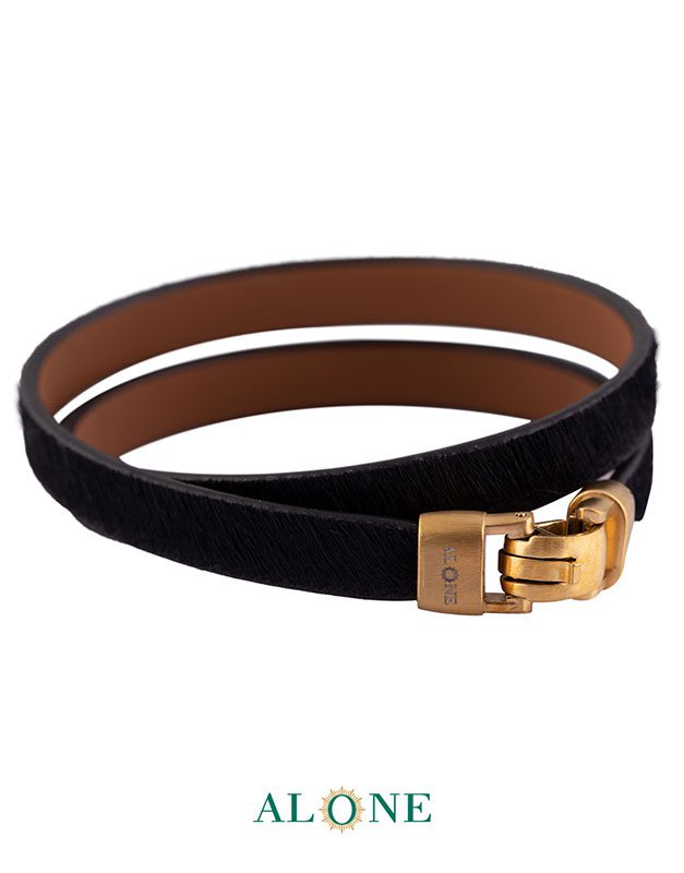 بند مچ چرم دو دور مشكي-قهوه اي 14-2066 - Image 2