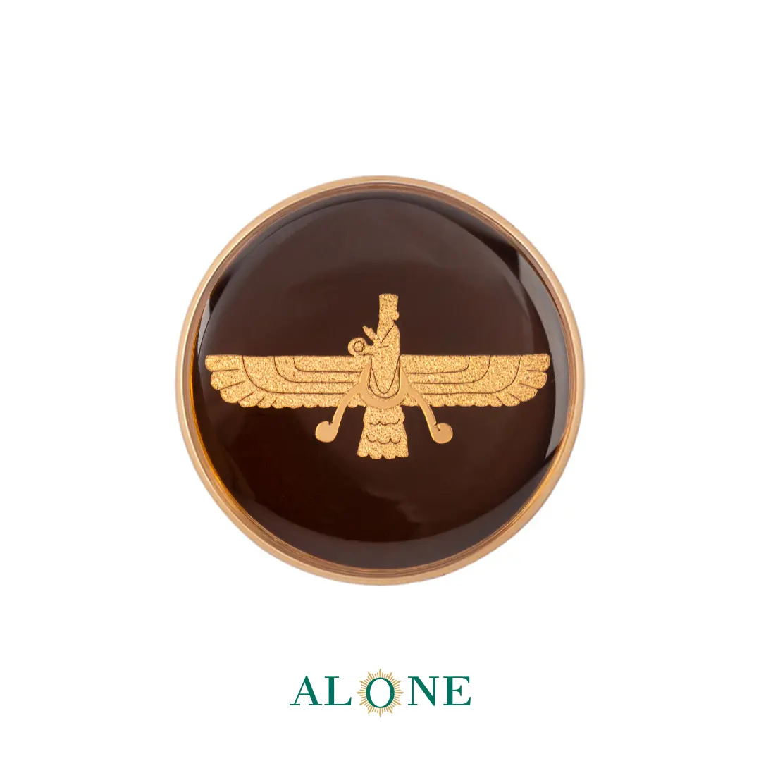 پلاک دستبند چرم زنانه گرد سایز 20 قهوه ای فروهر