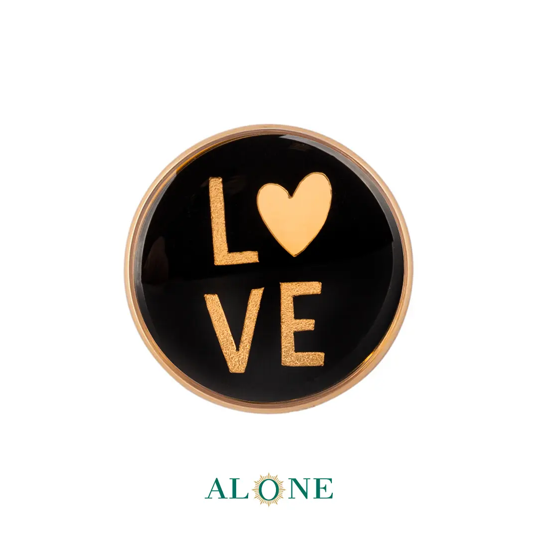 پلاک دستبند چرم زنانه گرد سایز 20 انیکس LOVE