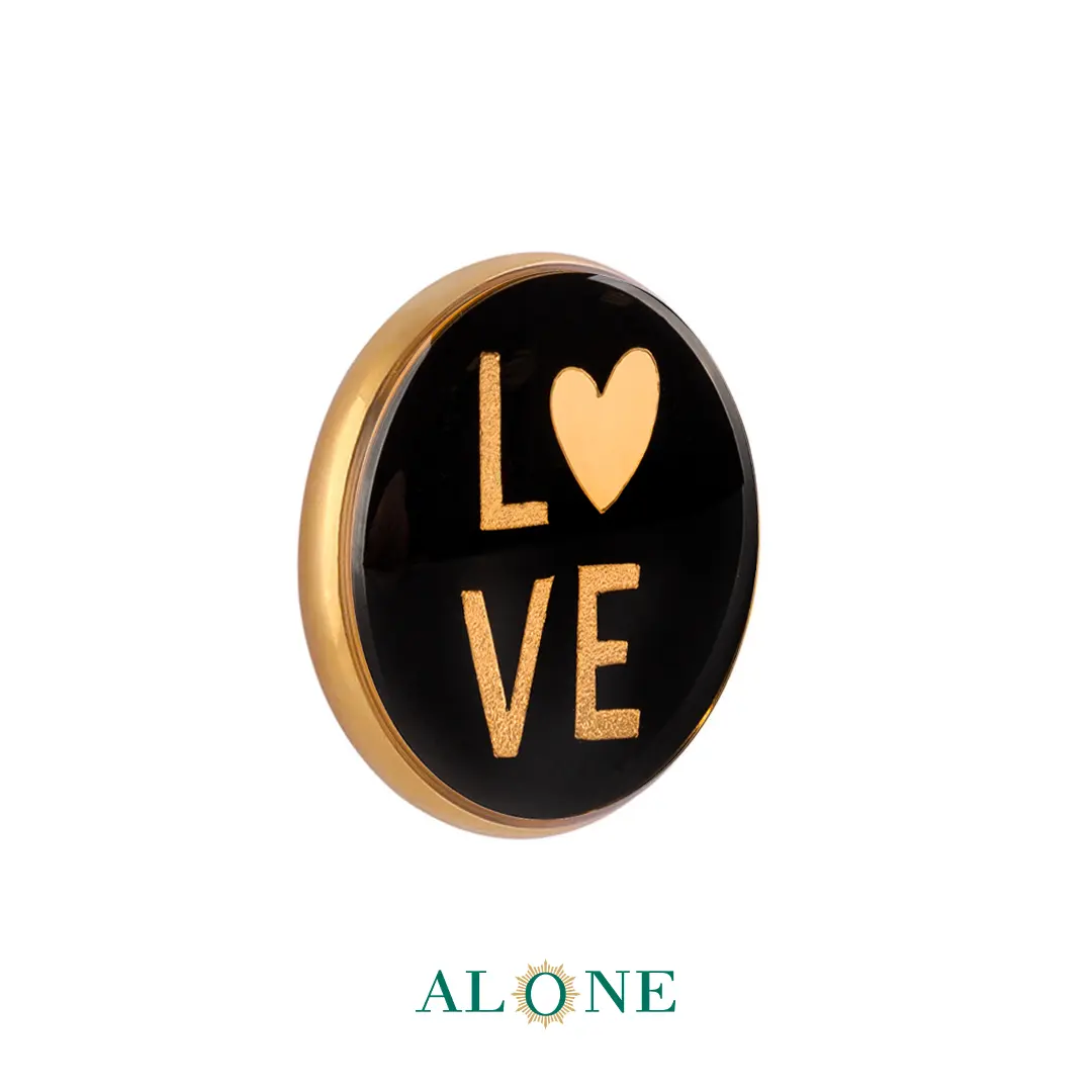 پلاک دستبند چرم زنانه گرد سایز 20 انیکس LOVE - Image 2