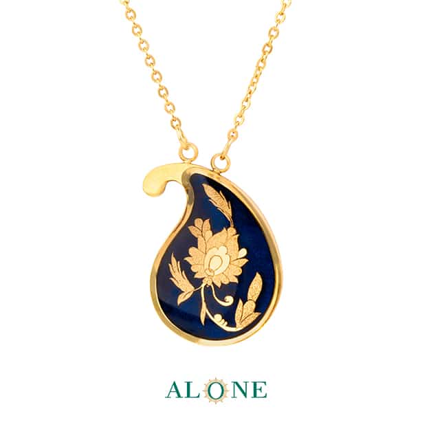 آویز بته جقه سرمه ای شمین - Image 2