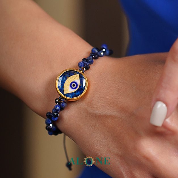 دستبند کوچک بافت لاجورد جانان - Image 2