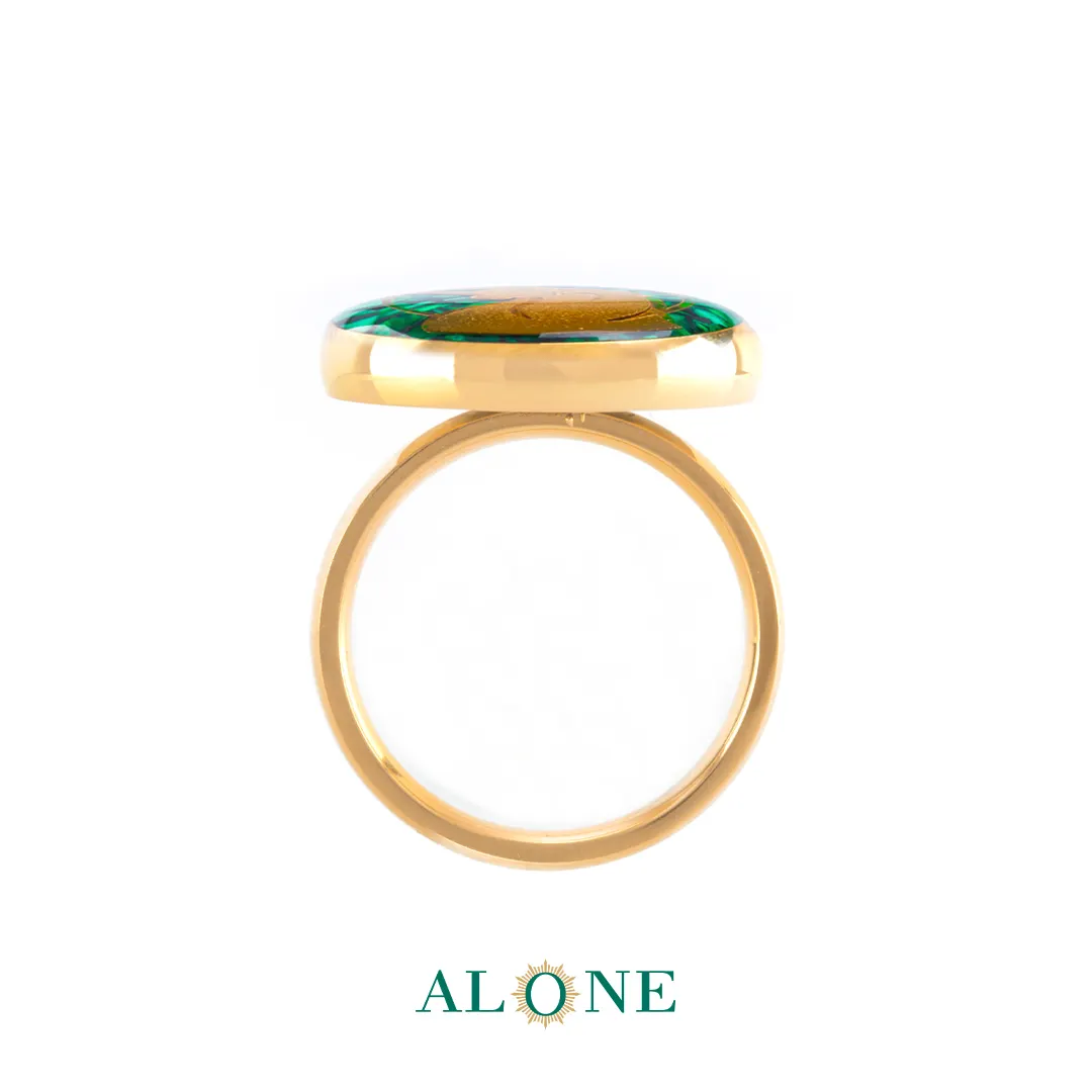 انگشتر گرد مالاکیت اردیبهشت (جدید) - Image 2