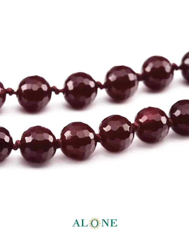 سنگ گره ای بلند 60 عقیق صورتی تراش قطر 8 - Image 2