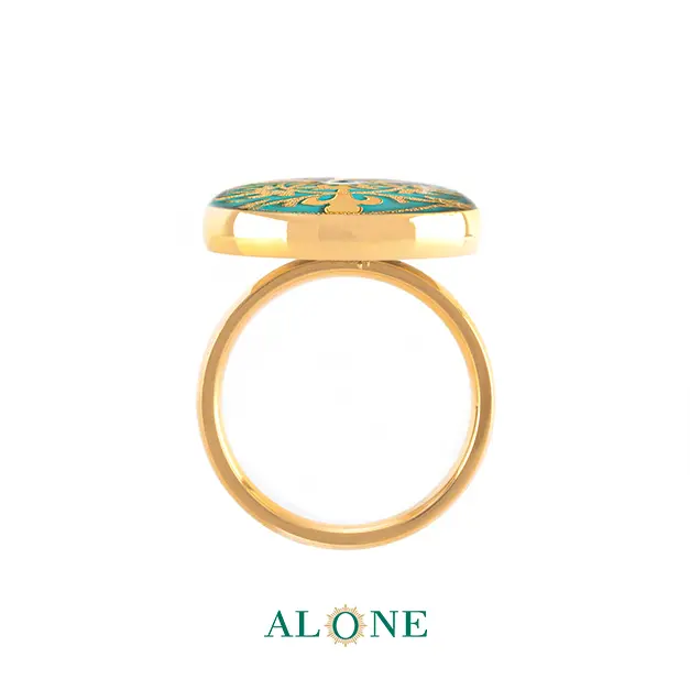 انگشتر گرد فیروزه گلاره - Image 3