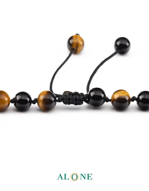 سنگ گره ای بلند 60 میکس چشم ببر قهوه ای ساده قطر 6 / انیکس ساده قطر 6 - Image 3