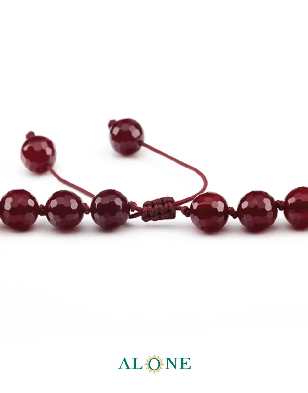 سنگ گره ای بلند 60 عقیق صورتی تراش قطر 8 - Image 3