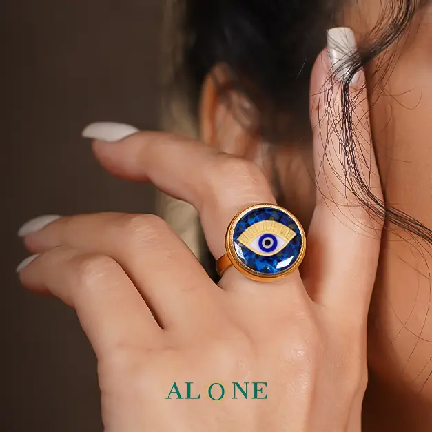 انگشتر گرد لاجورد جانان - Image 2