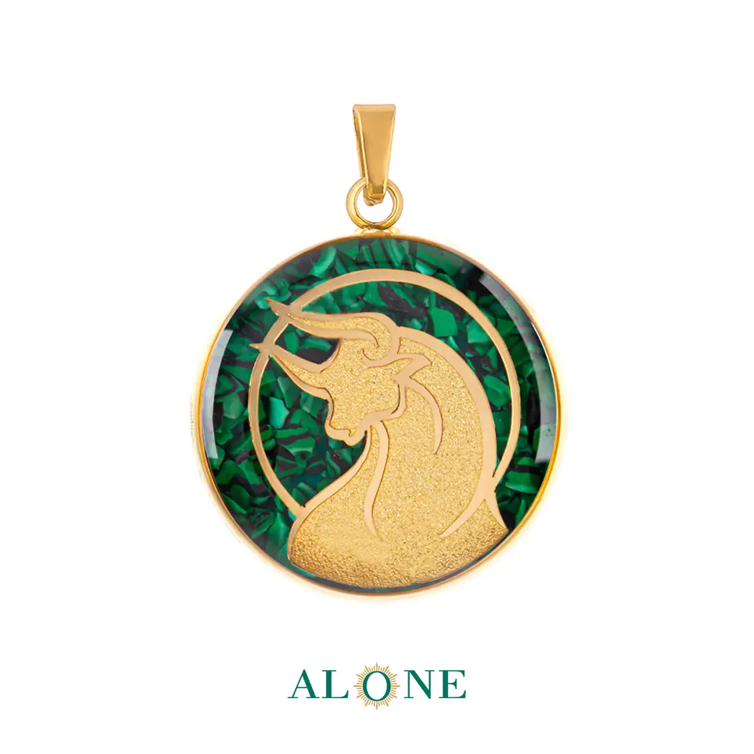 آویز کوچک گرد مالاکیت اردیبهشت جدید