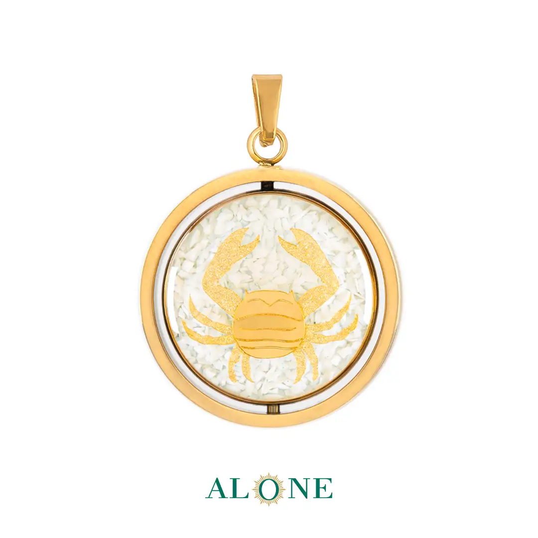 آویز دو رو گرد ساده صدف تیر /بته جقه