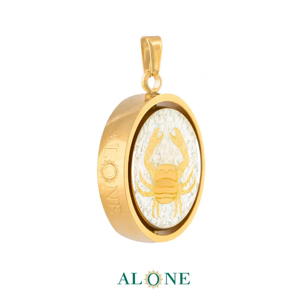 آویز دو رو گرد ساده صدف تیر /بته جقه - Image 3