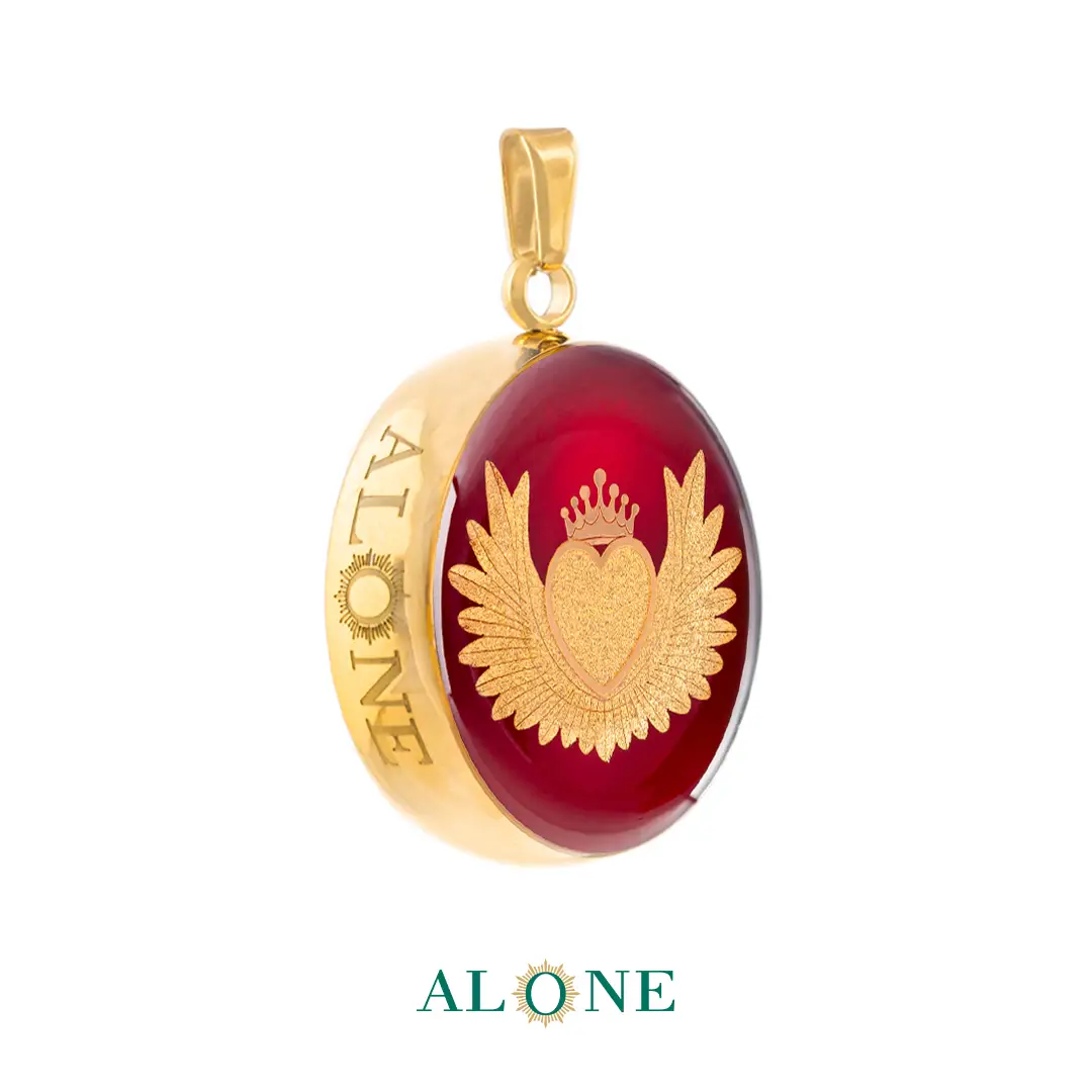 آویز بزرگ گرد سرخ نیلاس - Image 2