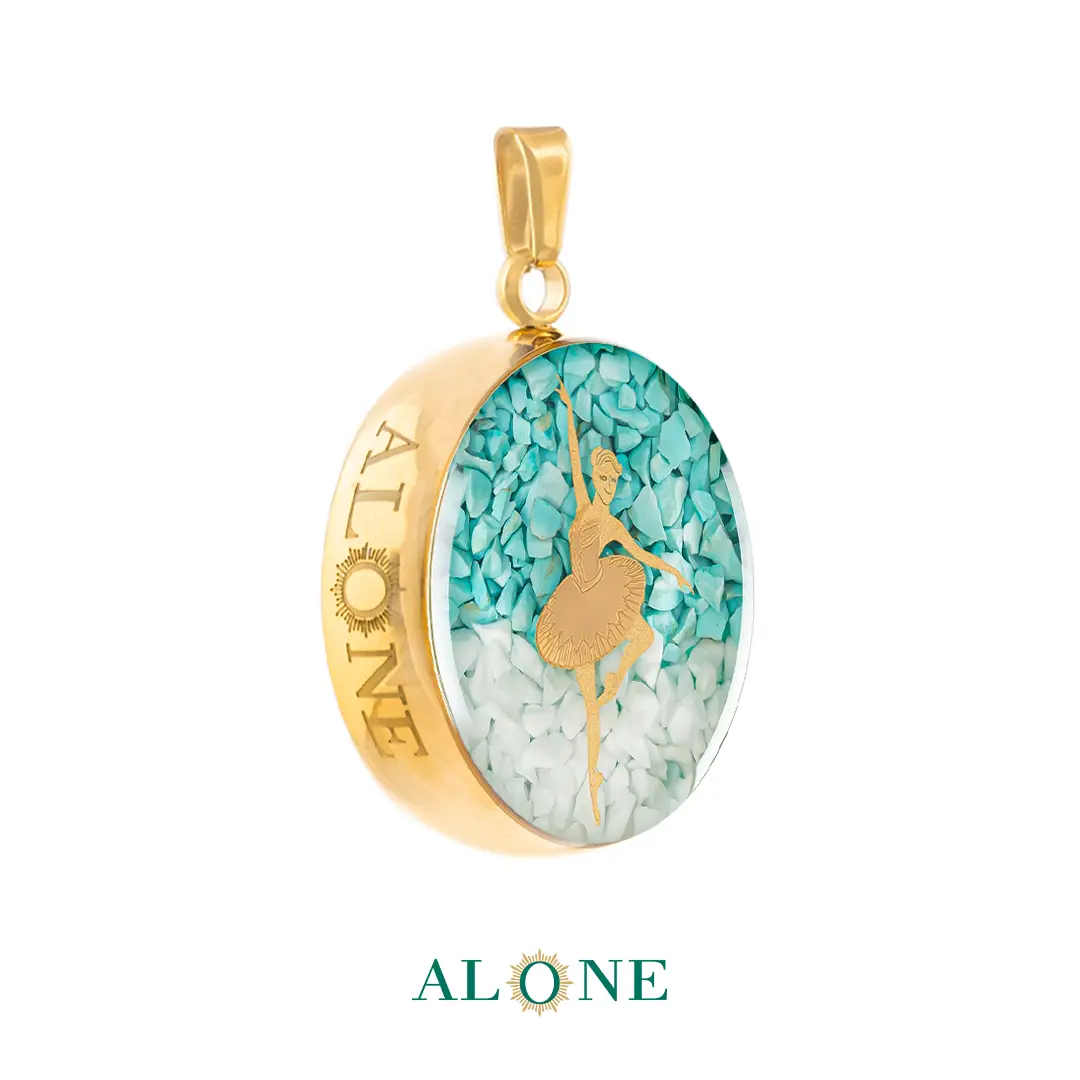 آویز بزرگ گرد فیروزه رقص باله - Image 2