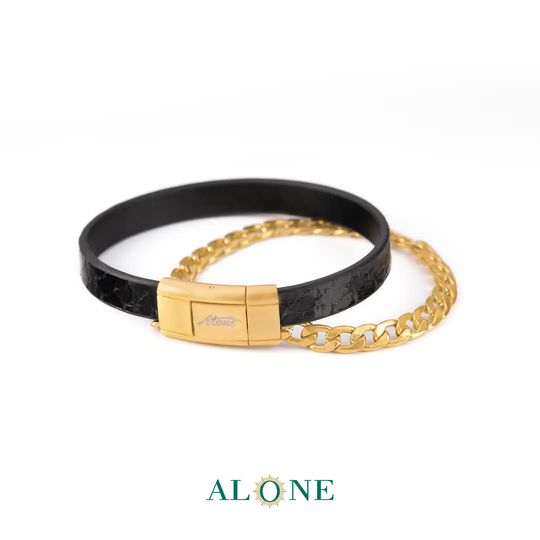 بند مچ چرم مشکی 1-10-2068 و کارتیر - Image 3