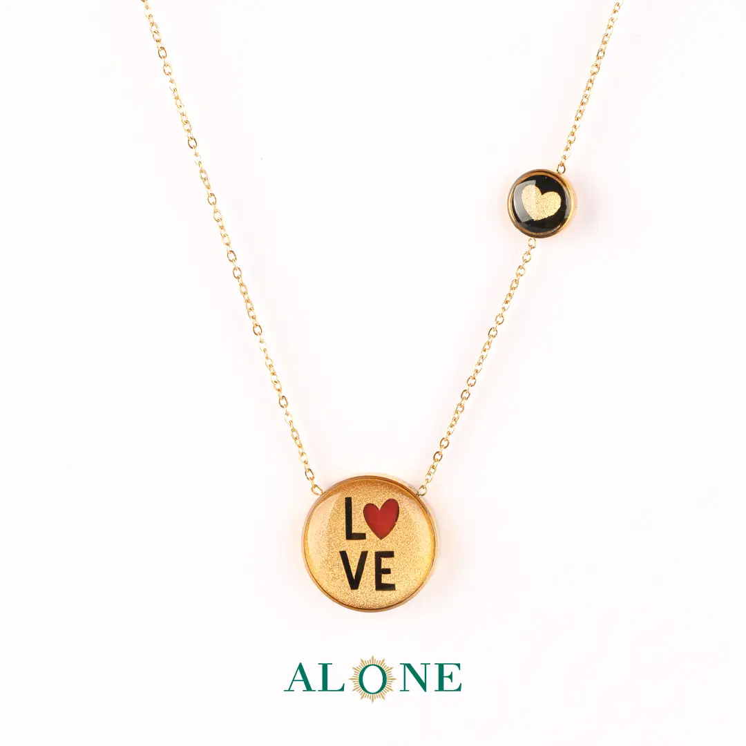 گردنبند چشم نظر انیکس LOVE طلایی