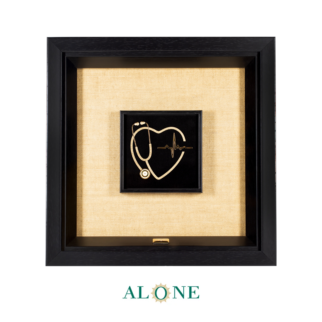 تابلو گوشی پزشکی مشکی 31*31