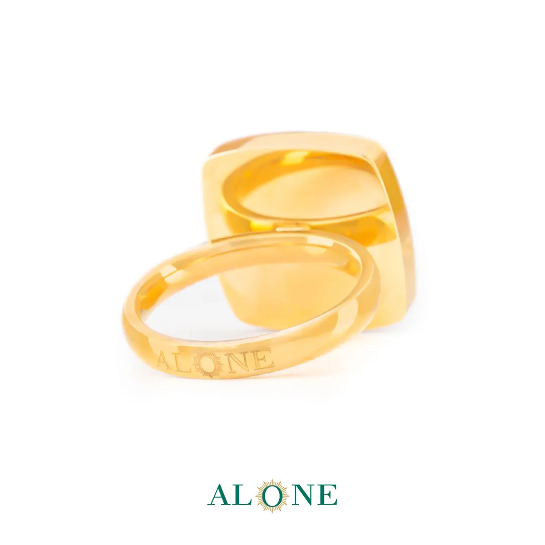 انگشتر مربع رینگی چشم ببر سرمه ای هنگامه - Image 4