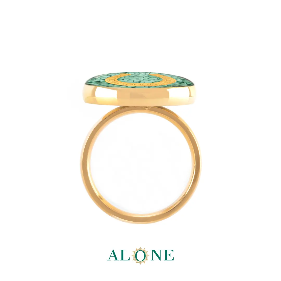 انگشتر گرد فیروزه نعل - Image 3