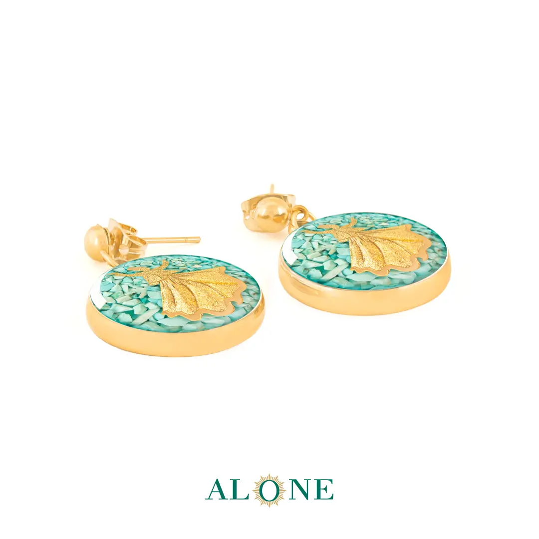 گوشواره گرد فیروزه رقص سماع (جدید) - Image 3