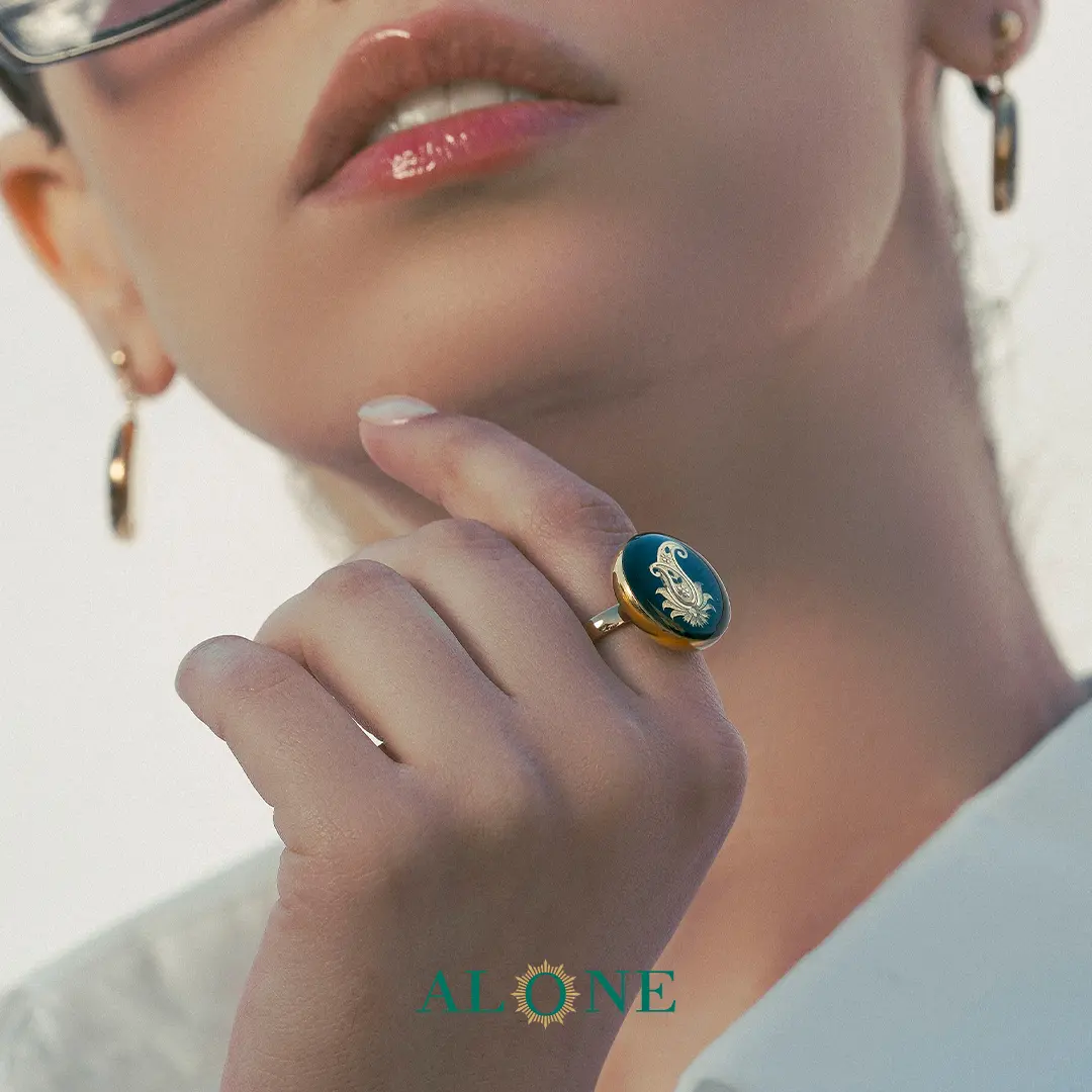 انگشتر گرد انیکس بته جقه (جدید) - Image 2