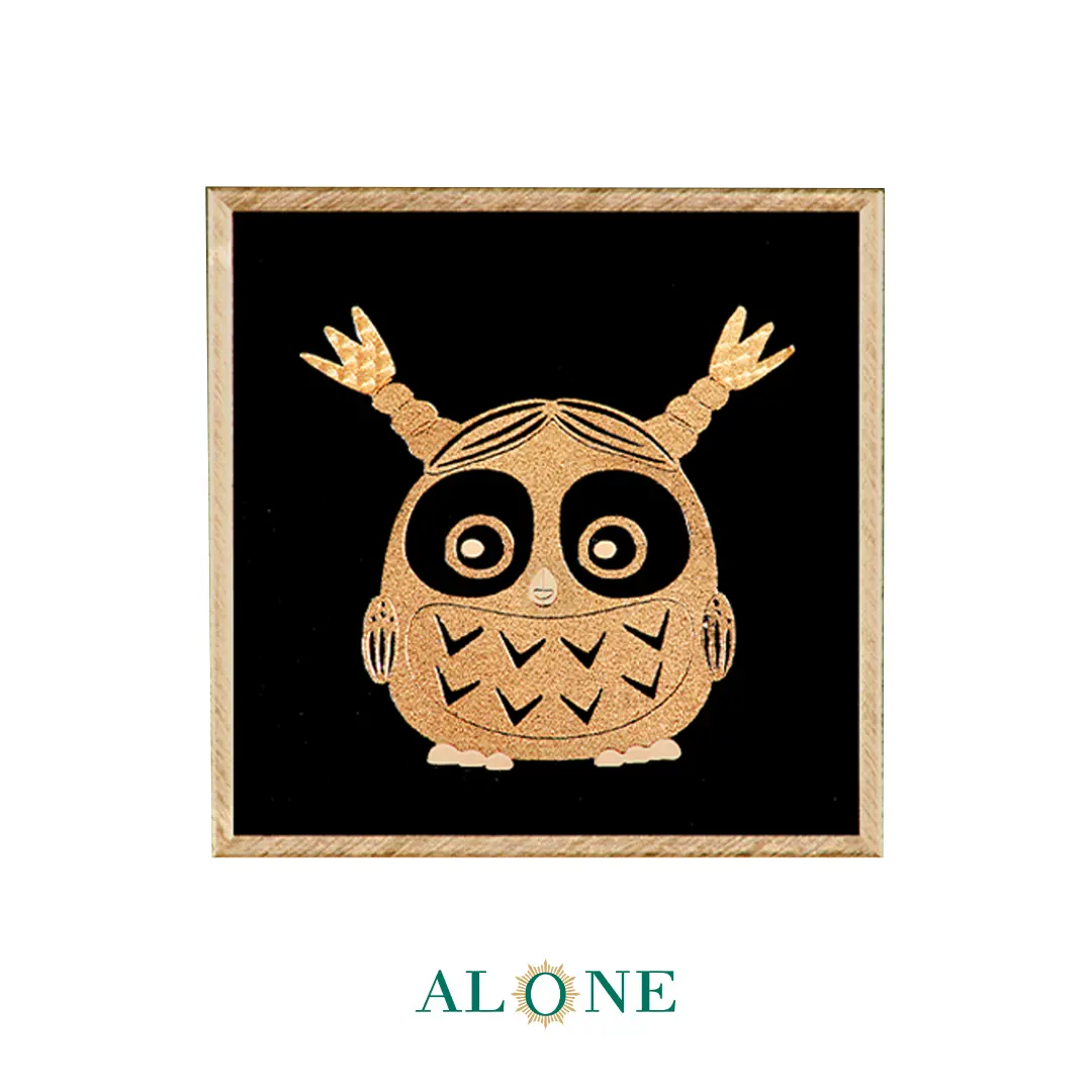 تابلو جغد فانتزی دختر مشکی 21*21 - Image 2