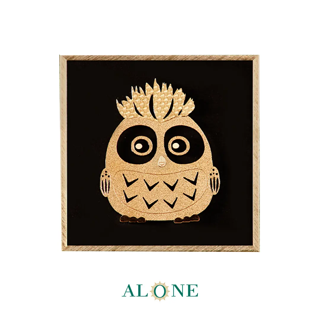 تابلو جغد فانتزی پسر مشکی 21*21 - Image 2