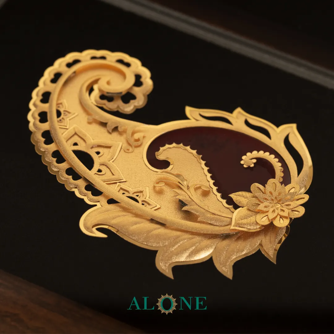 تابلو ترمه قهوه ای - Image 3