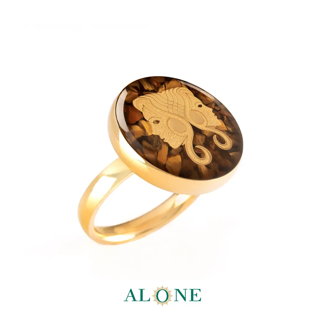 انگشتر گرد تایگر قهوه ای خرداد (جدید)