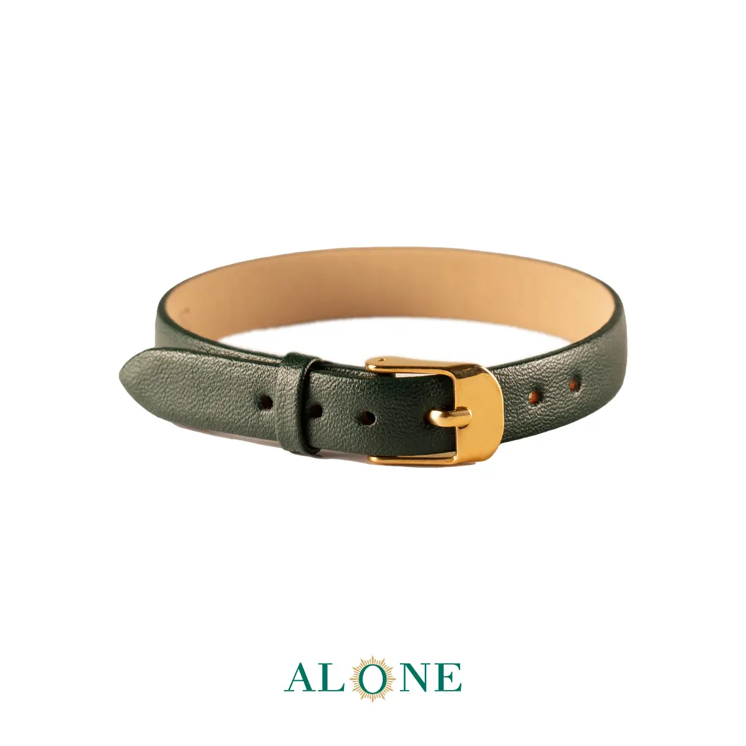 بند مچ چرم 8 میلیمتری سبز - Image 2