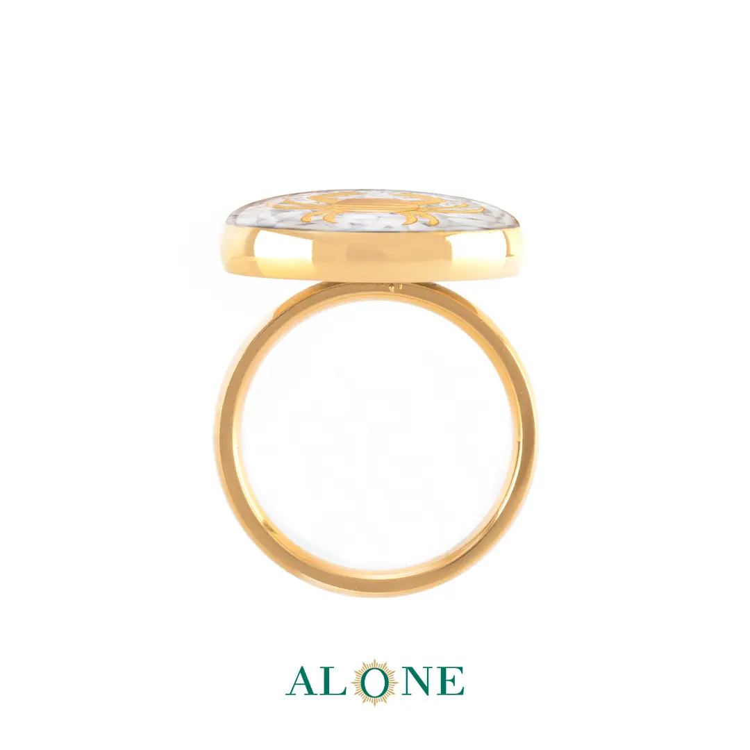 انگشتر گرد صدف تیر - Image 2