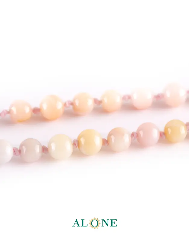 سنگ کوتاه 55 اوپال صورتی ساده قطر 6 - Image 2