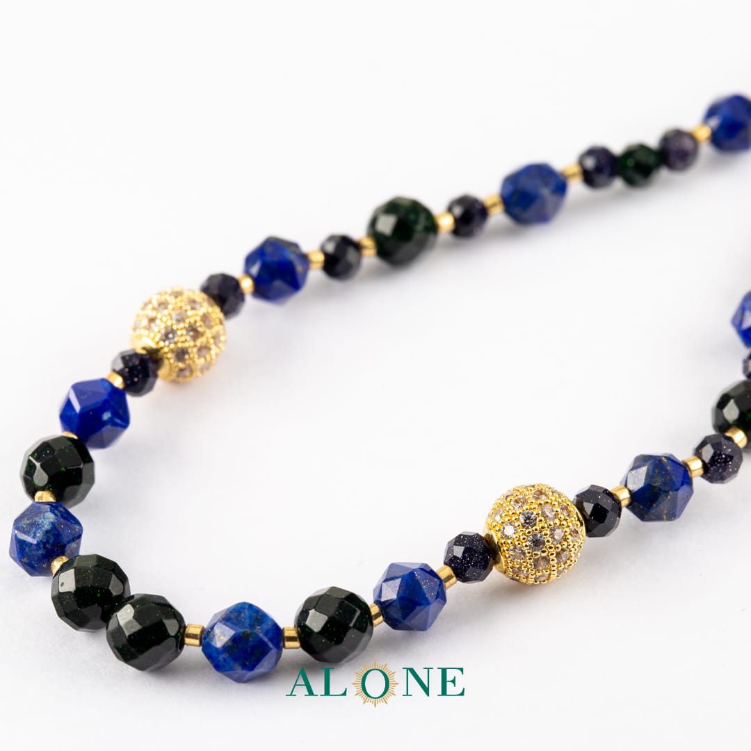 گردنبند میکس لاجورد تراش و دلربا سبز تراش آپامه - Image 3