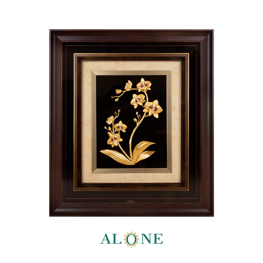 تابلو ارکیده قهوه ای 70*80