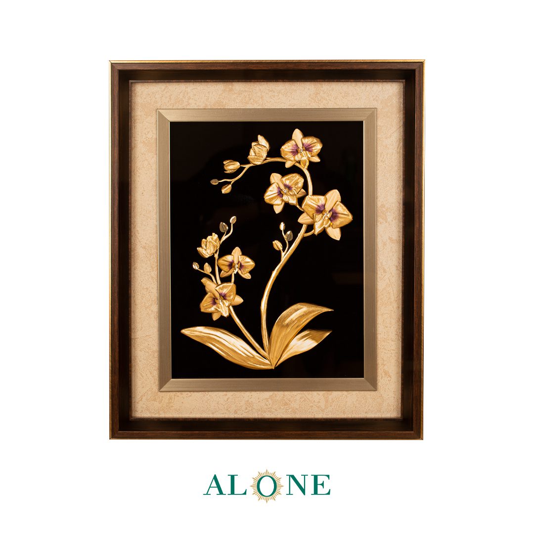 تابلو ارکیده قهوه ای 70*80 - Image 2