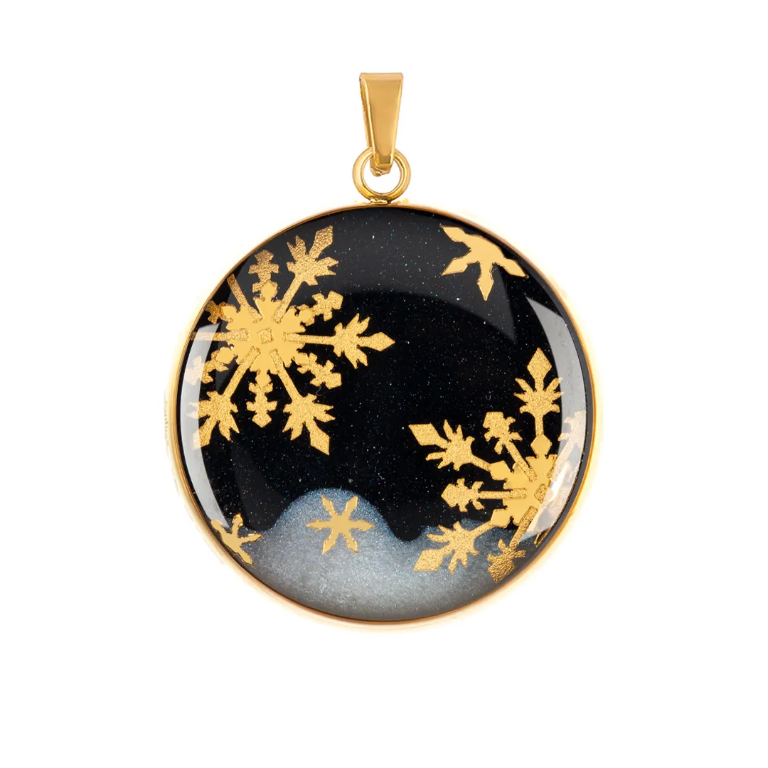 آویز بزرگ گرد مشکی زمستان