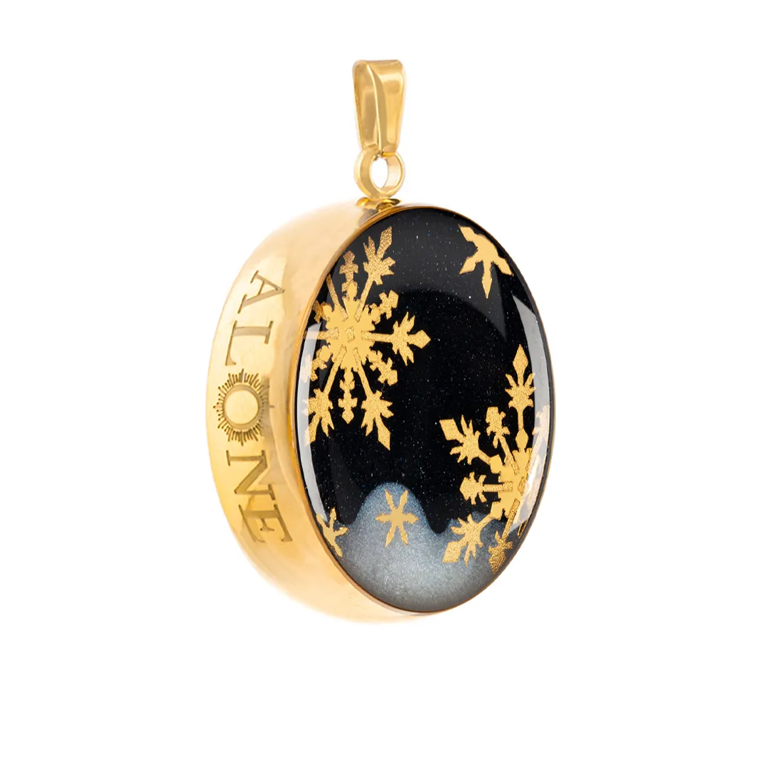 آویز بزرگ گرد مشکی زمستان - Image 2