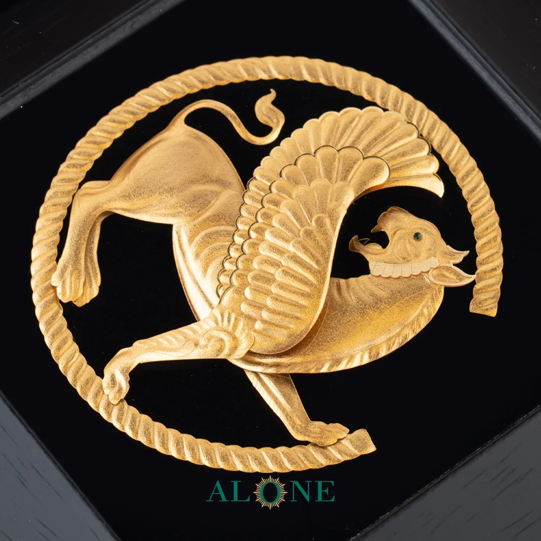 تابلو شیر بالدار (جدید) مشکی 31*31 - Image 2