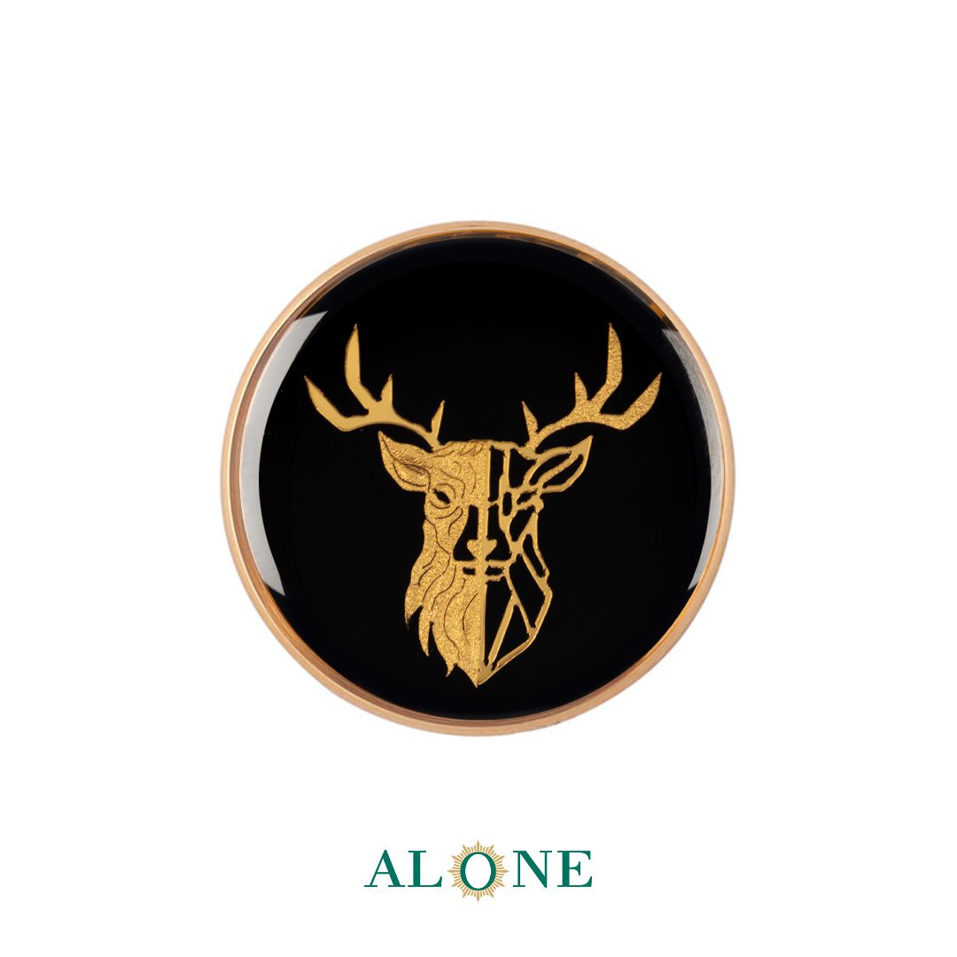 پلاک دستبند چرم مردانه گرد سایز 25 انیکس گوزن