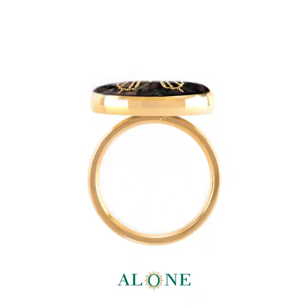 انگشتر گرد تورمالین پروانه - Image 2