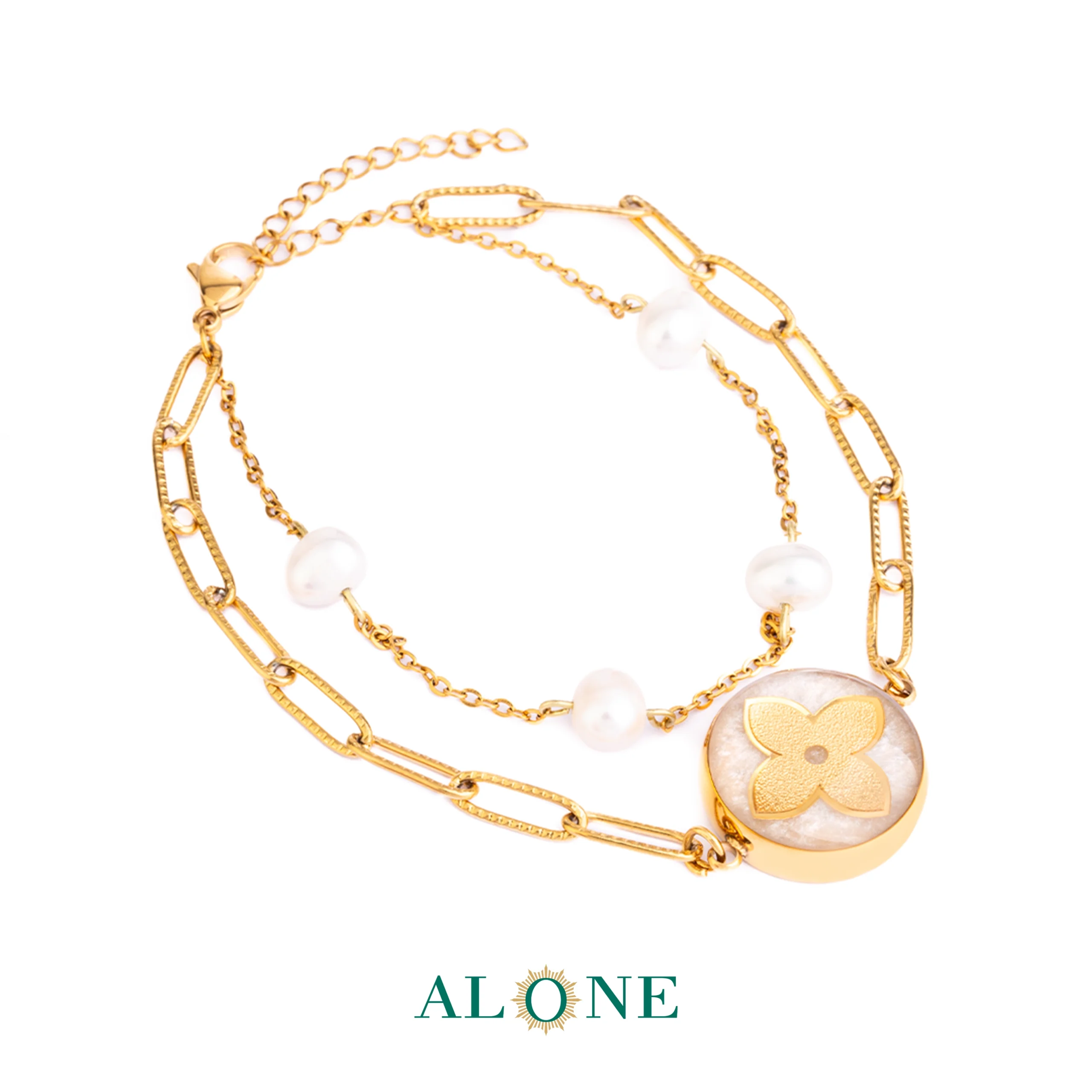 دستبند صدفی مروارید هانا