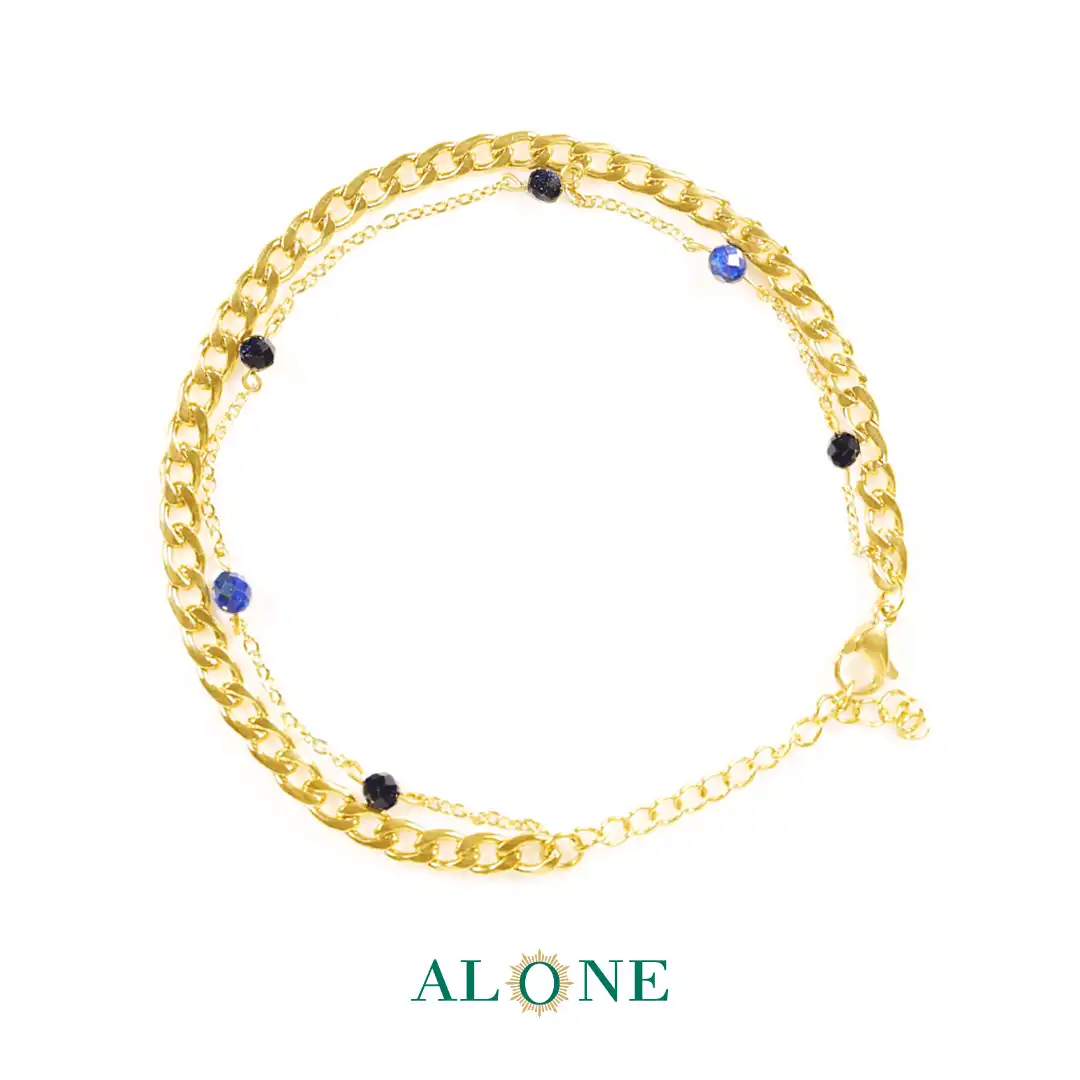 زنجیر پابند کارتیر با سنگ لاجورد