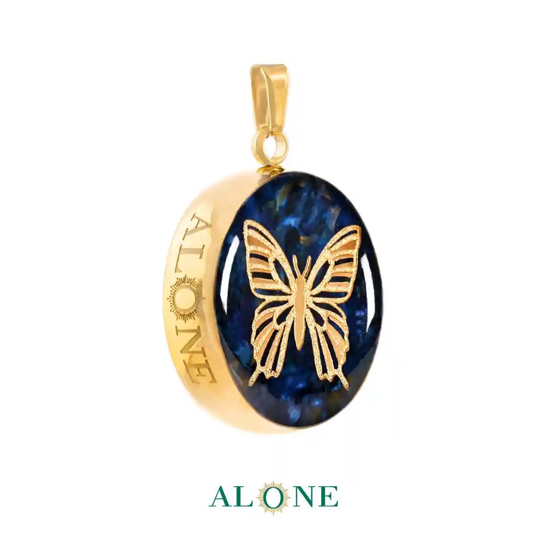 آویز کوچک گرد تایگر سرمه ای پروانه (طرح 2) - Image 2