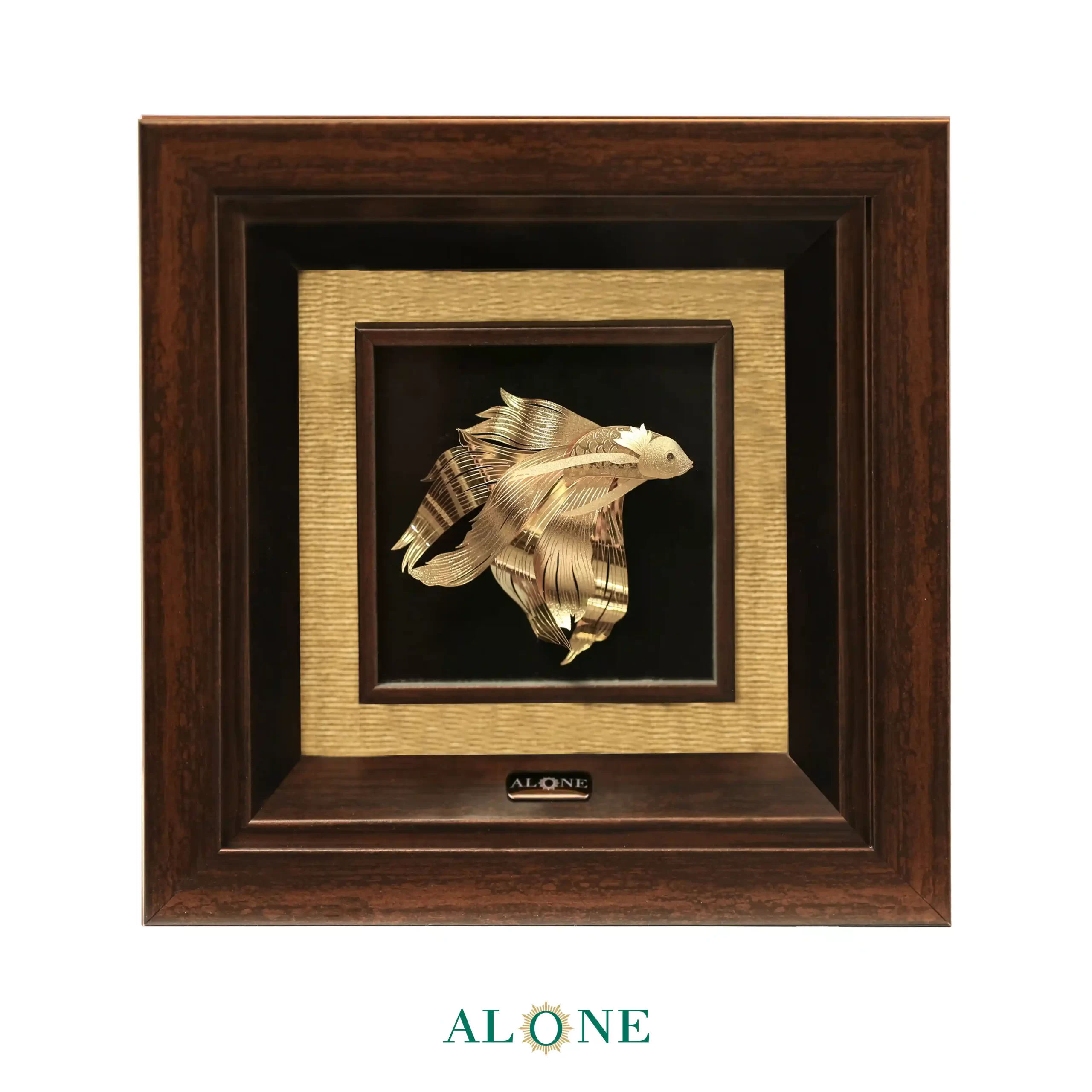 تابلو ماهی فیروزه قهوه ای بدون صدف 21*21