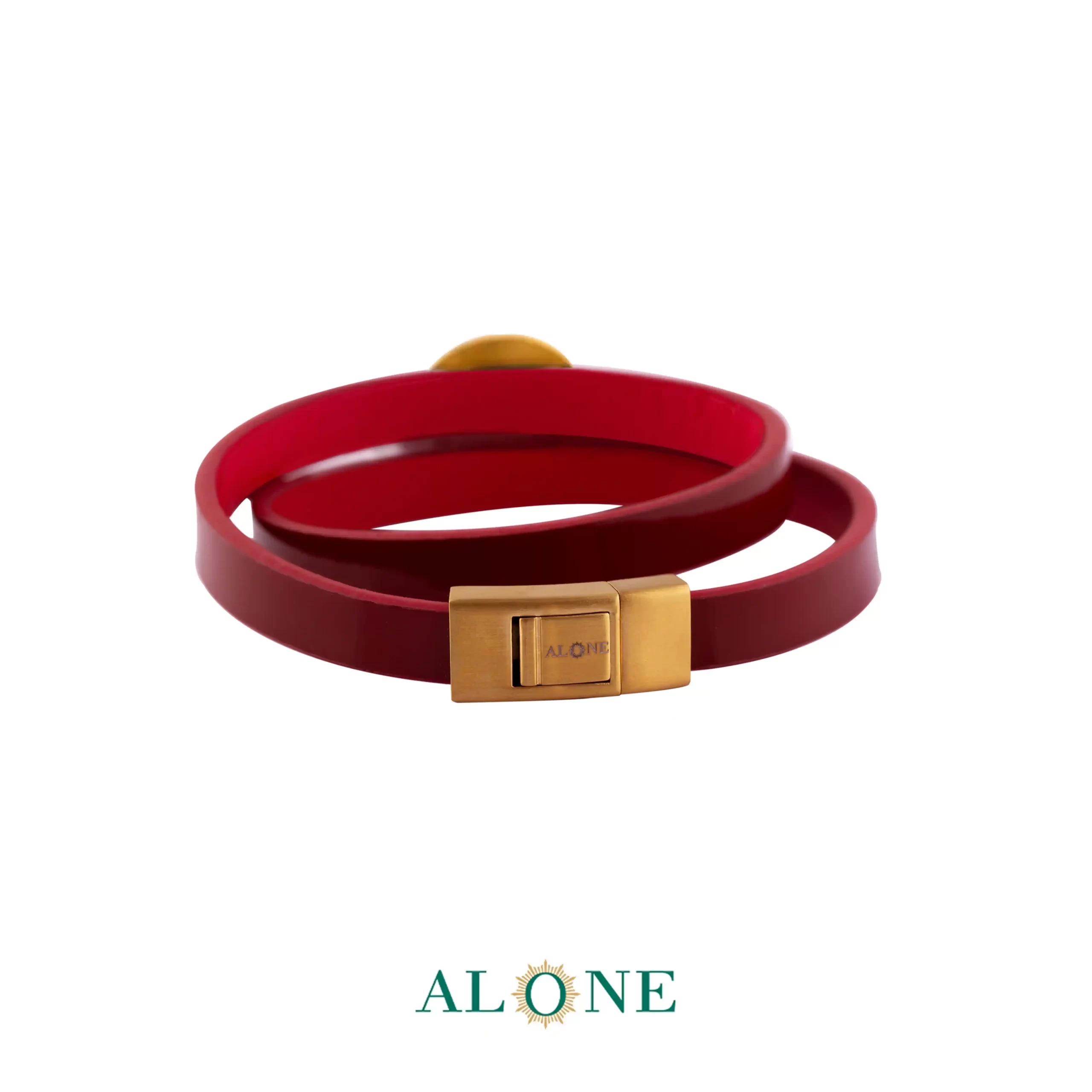 دستبند چرم دو دور زنانه عقیق صورتی قلب و بی نهایت - Image 2