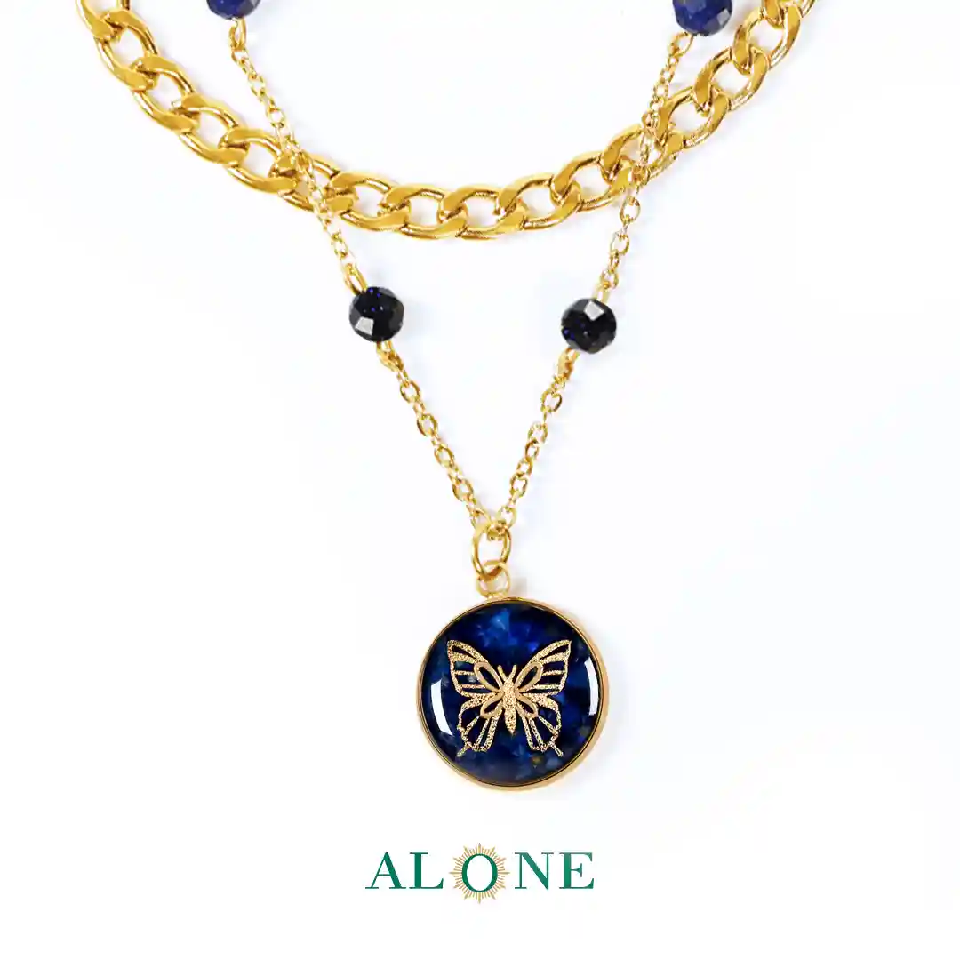 پابند کارتیر تایگر سرمه ای پروانه با سنگ لاجورد - Image 2