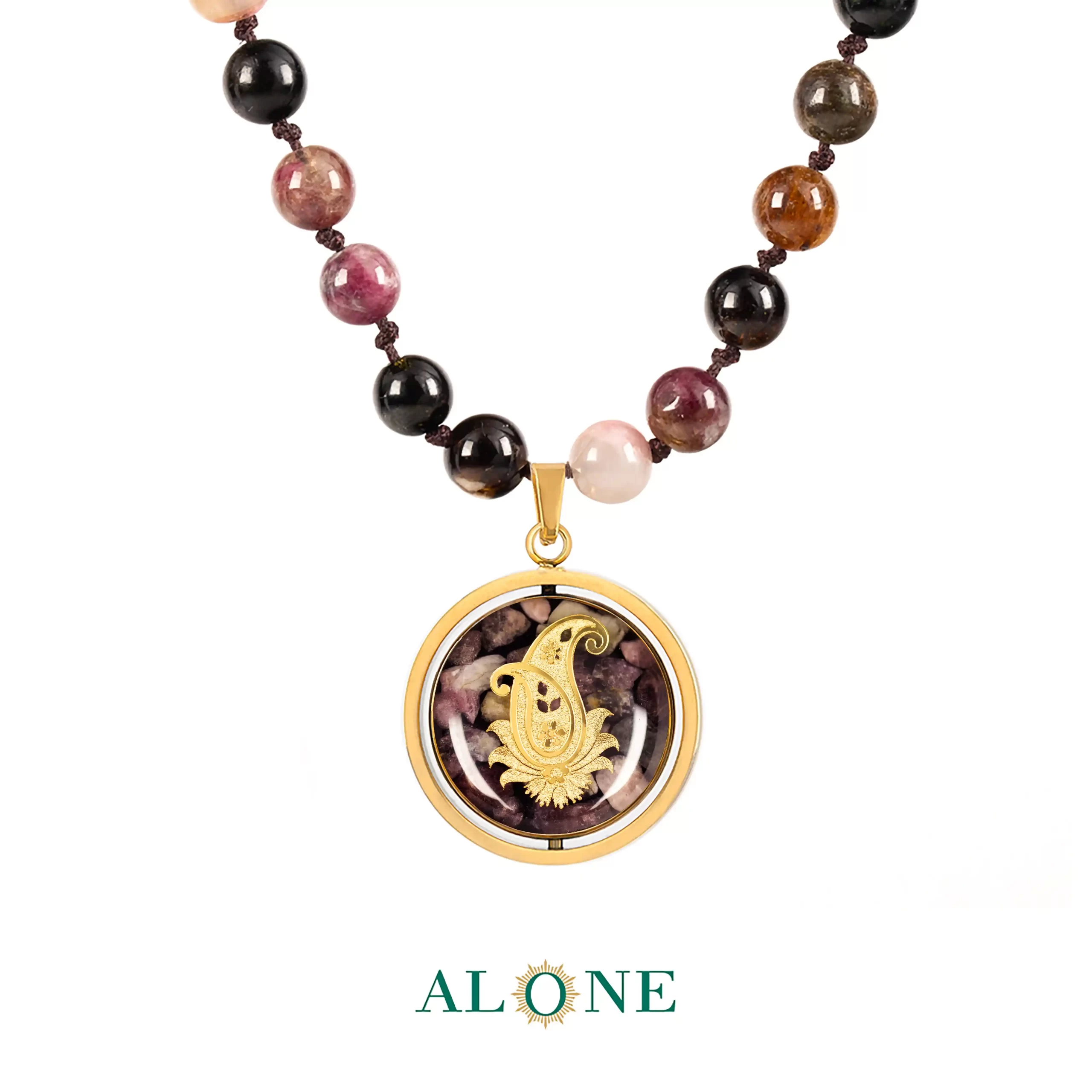 گردنبند دورو تورمالین اسفند/بته جقه (جدید) - Image 2