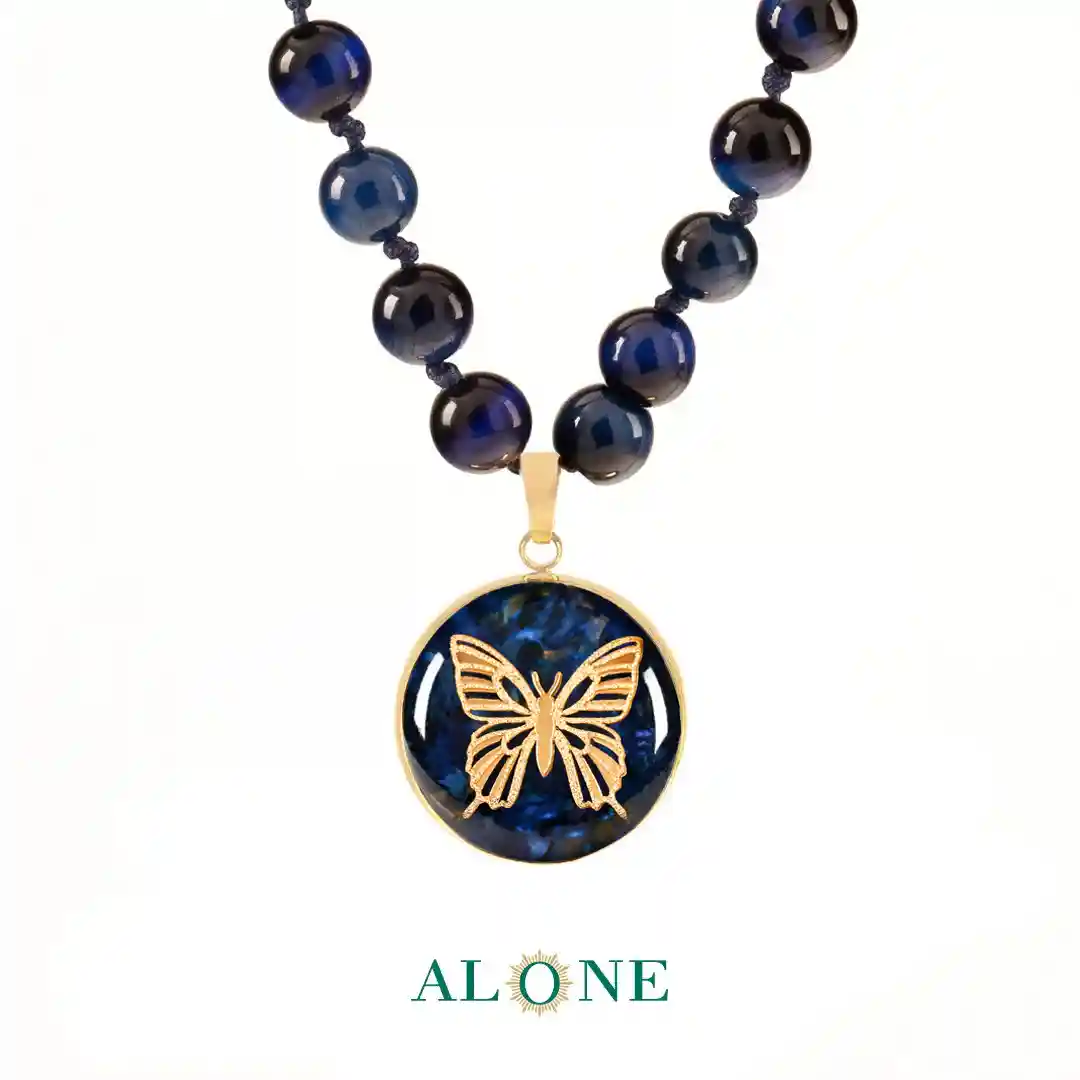 گردنبند تایگر سرمه ای پروانه - Image 2